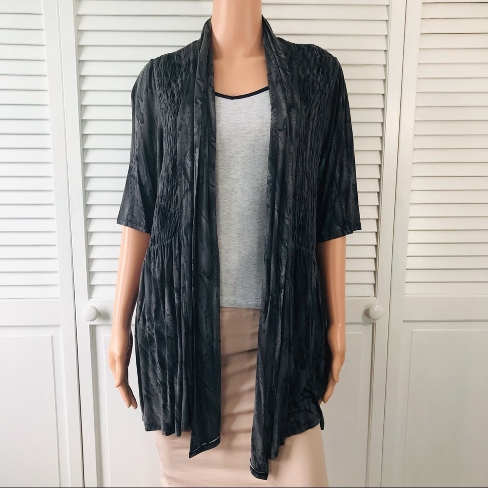 ONE WORLD Gray Open Front Lightweight Cardigan Size 2X